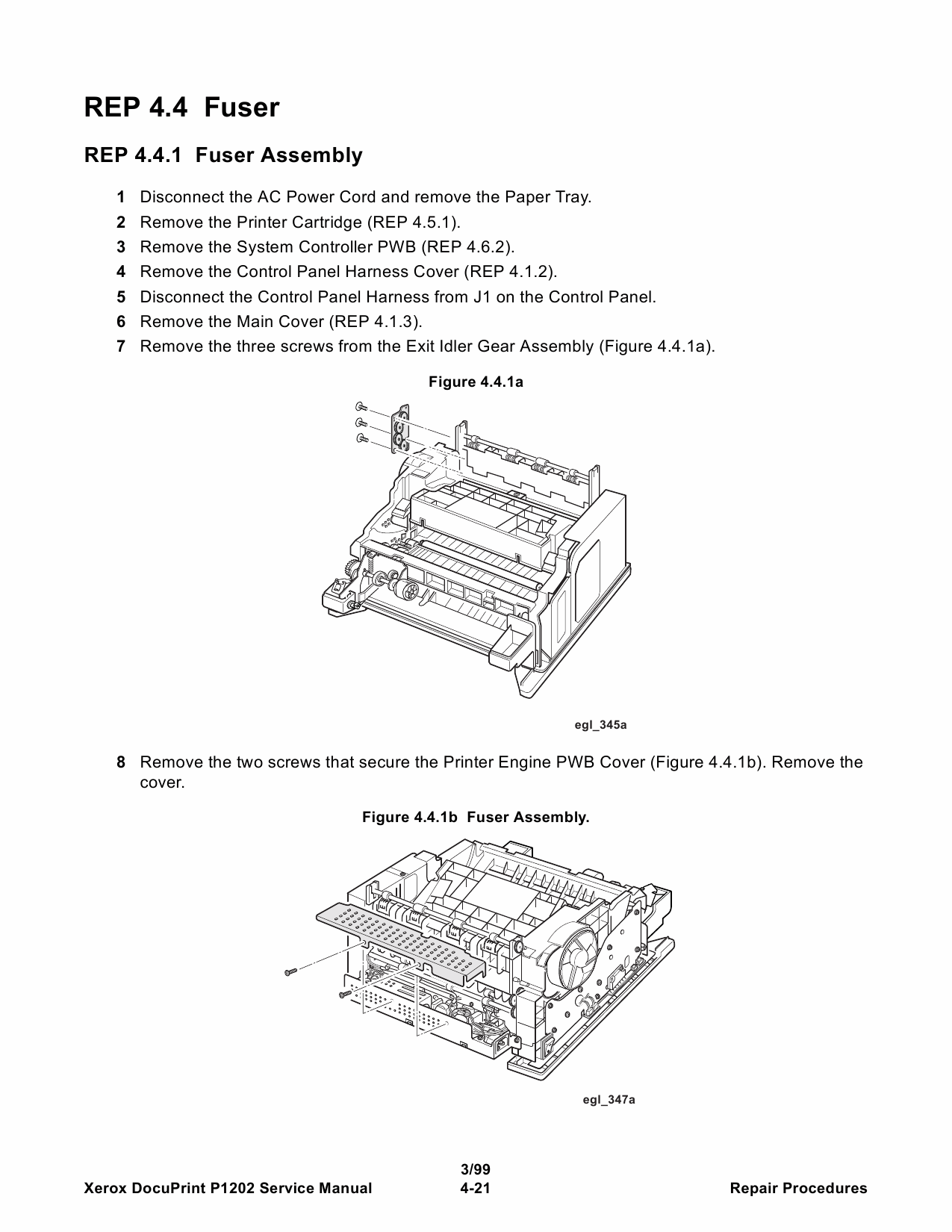 Xerox DocuPrint P1202 Parts List and Service Manual-4